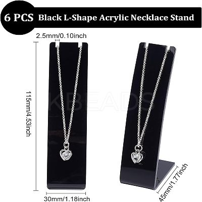 Opaque Acrylic Necklace Display Stands NDIS-WH0001-07-1