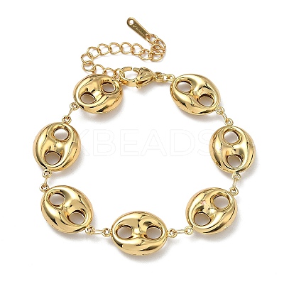304 Stainless Steel Link Bracelets for Women BJEW-P354-05G-1