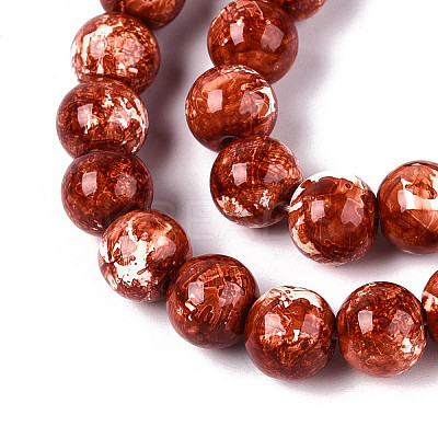 Baking Paint Glass Beads Strands DGLA-N016-8mm-06-1