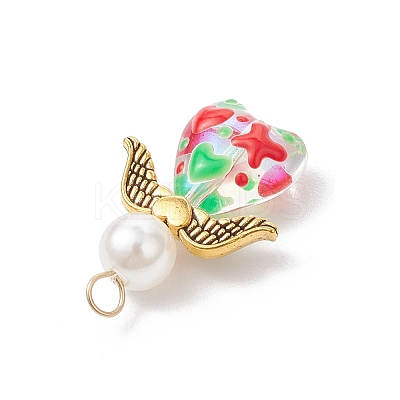Glass Enamel Beads Pendants PALLOY-JF04137-01-1