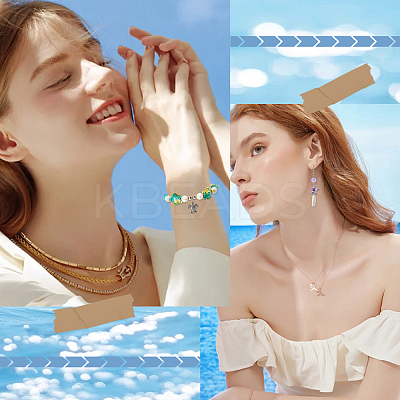 DIY Ocean Theme Synthetic Turquoise & Natural Cowrie Shell & Alloy Jewelry Making Findings Beads Kits DIY-SC0027-42-1