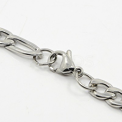Tarnish Resistant Figaro Chain Necklace for Men NJEW-F027-03-7mm-1