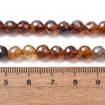 Electroplated Natural Agate Beads Strands G-B191-A07-6mm-13-1