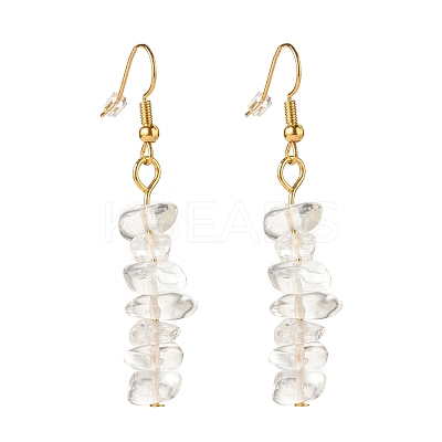Natural Quartz Chip Beaded Dangle Earrings EJEW-JE04788-03-1