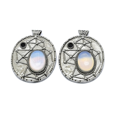 Opalite Oval Pendants G-Q165-03AS-06-1