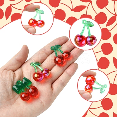 10Pcs 3 Styles Transparent Acrylic Pendants OACR-FS0001-82-1
