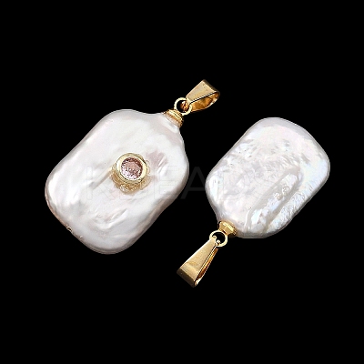 Baroque Natural Keshi Pearl Pendants PALLOY-JF05897-1