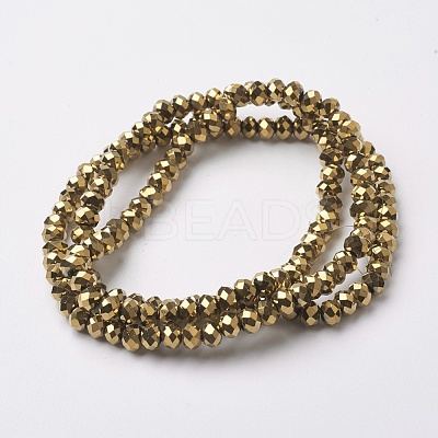 Electroplate Glass Beads Strands EGLA-F124-FP-03-1