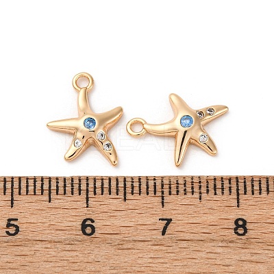 Brass Micro Pave Cubic Zirconia Charms KK-Z112-20G-01-1
