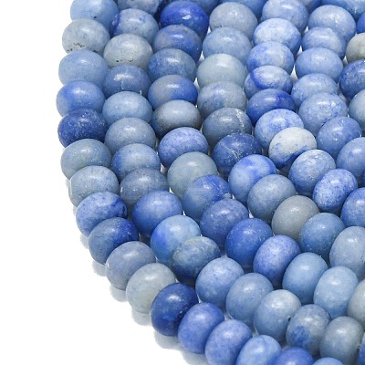 Natural Blue Aventurine Beads Strands G-P575-A02-8x5mm-03-1
