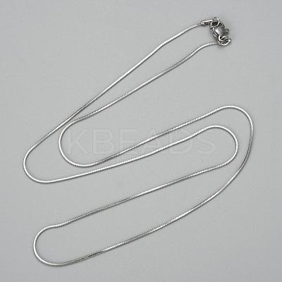 Non-Tarnish 304 Stainless Steel Square Snake Chain Necklaces NJEW-P170-01P-08-1