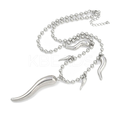 Rack Plating Brass Italian Horn Cornicello Bib Necklacess NJEW-P317-06P-1