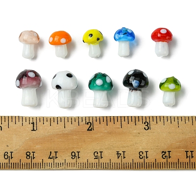 10 Colors Mushroom Handmade Lampwork Beads LAMP-FS0001-15-1