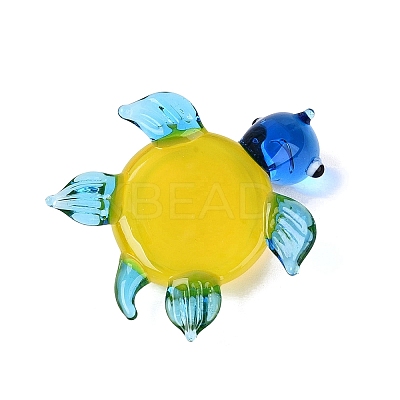 Handmade Lampwork Turtle with Evil Eye Figurine Display Decorations LAMP-N034-25A-1