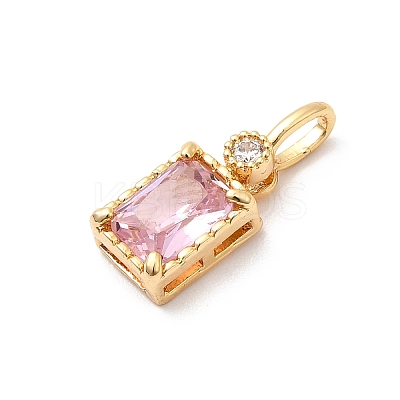 Brass with Cubic Zirconia Pendants KK-F916-10G-01-1