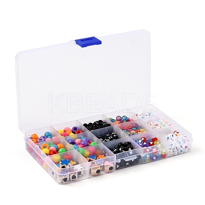588Pcs 13 Styles Geometry & Star & Heart & Flower Acrylic Beads DIY-FS0002-04-1