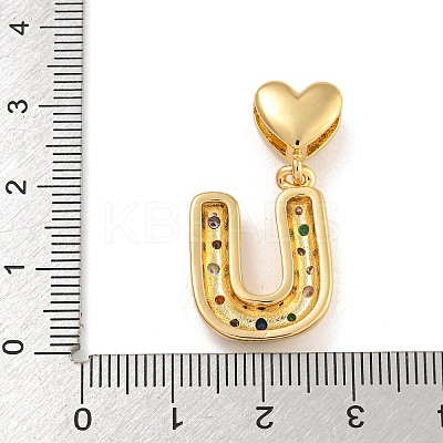 Brass Micro Pave Colorful Cubic Zirconia Pendants KK-P281-01G-U-1