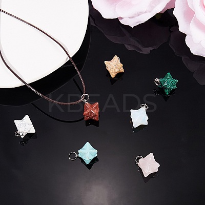 10Pcs 10 Style Natural & Synthetic Gemstone Pendants G-SZ0001-58-1