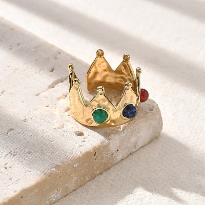 Natural Carnelian & Lapis Lazuli & Malaysia Jade Finger Rings STAS-Z112-09G-01-1