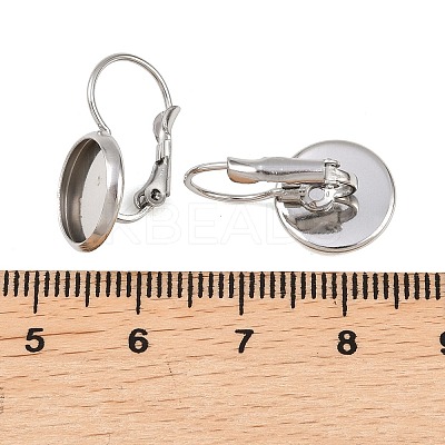 Tarnish Resistant Flat Round Tray Smooth Surface 304 Stainless Steel Leverback Earring Findings STAS-R065-65-1