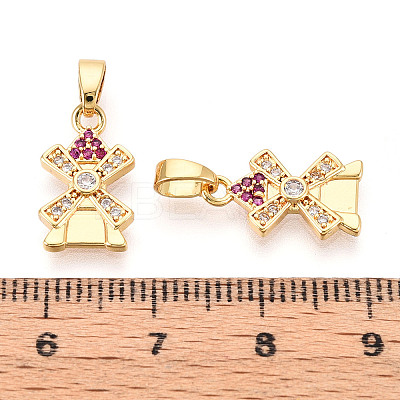 Brass Micro Pave Cubic Zirconia Pendants KK-N257-69G-1