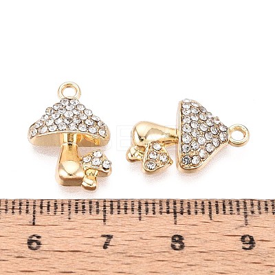 Rack Plating Alloy Rhinestone Pendants PALLOY-T091-25A-G-1