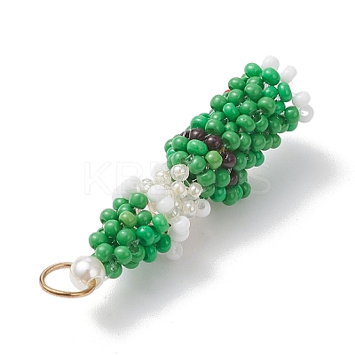 Easter Glass Seed Beaded Dwarf Pendants PALLOY-MZ01037-02-1