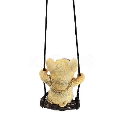 Cute Resin Swinging Bulldog Pendant Decorations HJEW-A010-01A-1