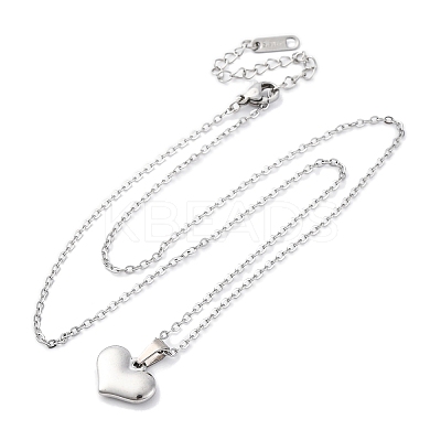 Heart 304 Stainless Steel Pendant Necklaces NJEW-H059-17P-1