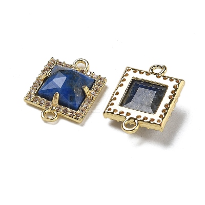 Natural Lapis Lazuli Faceted Square Links G-I375-03G-02-1