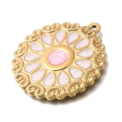 304 Stainless Steel Enamel Pendants STAS-E520-02A-G-1