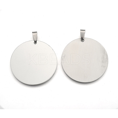 Non-Tarnish 201 Stainless Steel Flat Round Mirror Polished Finish Stamping Blank Tag Pendants LS-STAS-S030-10-1