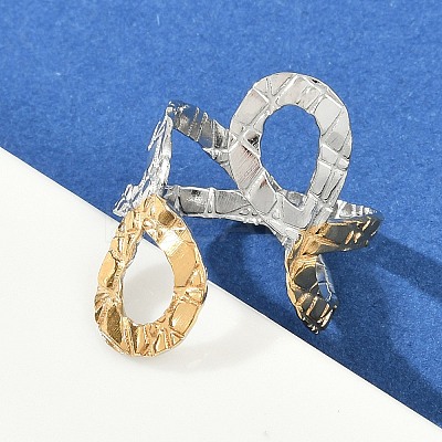 304 Stainless Steel Open Cuff Rings for Women RJEW-K301-01GP-1