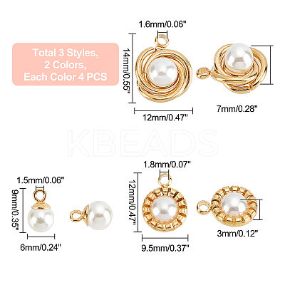 24Pcs 3 Style 2 Color 304 Stainless Steel Pendants STAS-DC0005-55-1