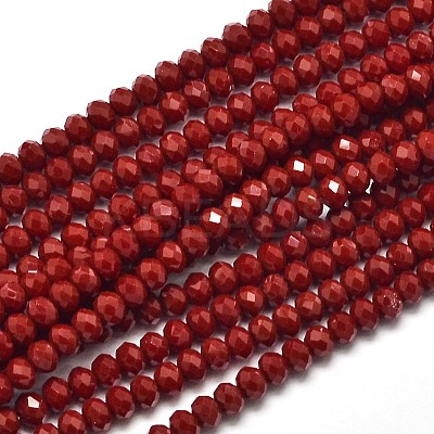 Faceted Rondelle Glass Beads Strands EGLA-J134-3x2mm-A02-1