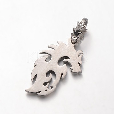Trendy Vintage 304 Stainless Steel Rhinestone Pendants STAS-M036-01AS-1