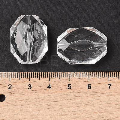 Faceted Hexagon Transparent Acrylic Beads TACR-R126-A01-1