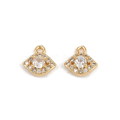 Brass Micro Pave Cubic Zirconia Pendants KK-K407-31G-01-1
