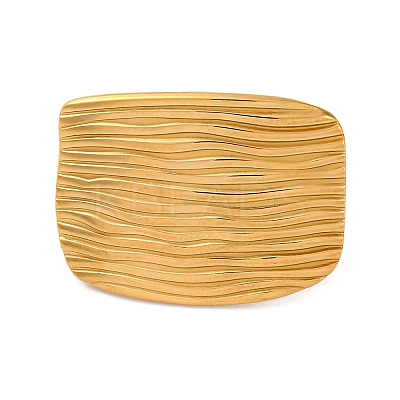 Ion Plating(IP) 304 Stainless Steel Rectangle Open Cuff Rings RJEW-M047-12G-1