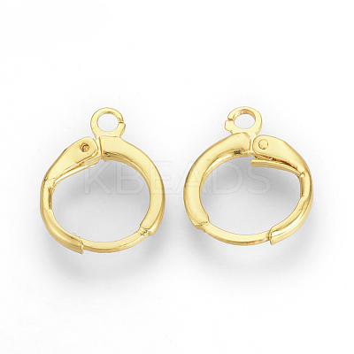 Brass Huggie Hoop Earring Findings KK-R071-08G-1