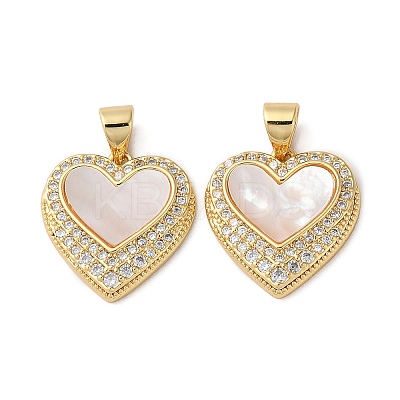 Brass Micro Pave Cubic Zirconia Pendants KK-D057-14G-1