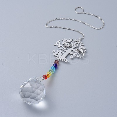 Crystals Chandelier Suncatchers Prisms Chakra Hanging Pendant AJEW-I040-19P-1