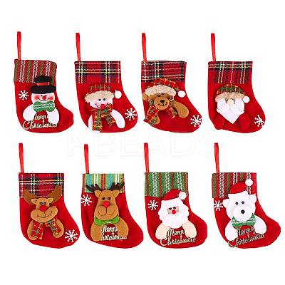 8Pcs Cloth Christmas Stockings Sets JX065A-1