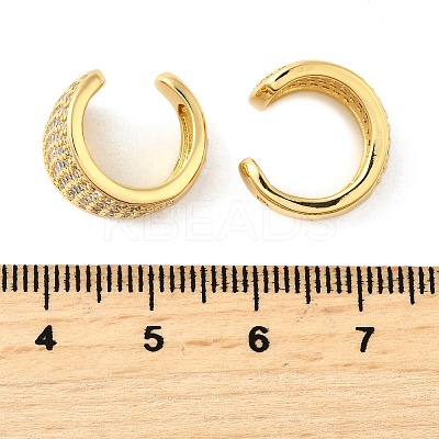 Brass Micro Pave Clear Cubic Zirconia Cuff Earrings EJEW-K309-04G-1