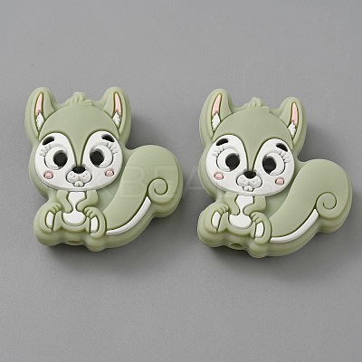 Squirrel Food Grade Eco-Friendly Silicone Beads LS-SIL-WH0012-030D-1