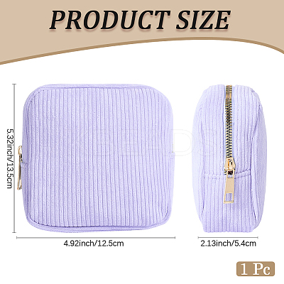 Corduroy Cloth Cosmetic Zipper Bags AJEW-WH20017-50G-1