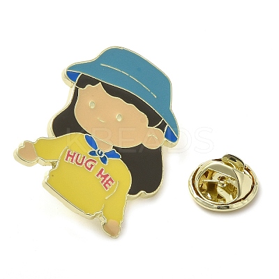 Girl Zinc Alloy Enamel Pin Brooch JEWB-R022-01C-1