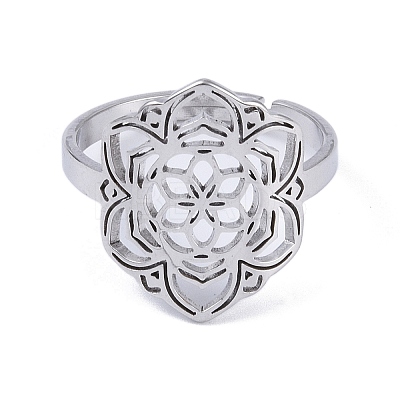 Non-Tarnish 201 Stainless Steel Adjustable Rings LS-RJEW-C074-06P-1