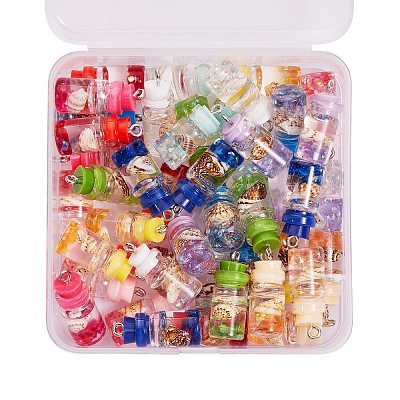 44 Pcs 11 Colors Glass Pendants GLAA-SZ0001-25-1