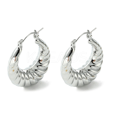 Brass Hoop Earrings for Women EJEW-D094-01P-1